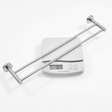 Leekayer Portasciugamani in acciaio inox, doppio braccio porta asciugamani in nichel spazzolato fissaggio a parete 60 cm