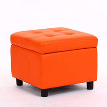 Sgabello Resistente per Soggiorno Modern Leather Square Cube Storage for la camera da letto soggiorno scarpe panchina vanity sgabelli con organizer e la funzione di archiviazione portatile sgabelli qu