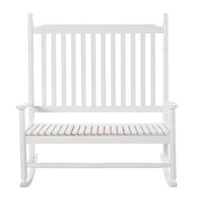 giordano shop Panchina 2 Posti a Dondolo da Giardino 117x85x120 cm in Legno di Pioppo Bianco