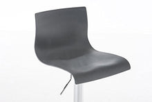 CLP Sgabello Alto Hoover in Polipropilene E Metallo I Sgabello Bar Design Regolabile 59-80 CM I Sedia Sgabello Girevole, Colore:Grigio