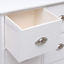 Armadietto con 6 Cassetti Bianco 60x30x75cm Legno di Paulownia