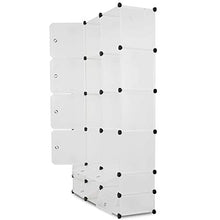 MIADOMODO® Armadio a Cubi - 110/180/37 cm, 10 Scomparti con Ante e 2 Aperti, 2 Aste Appendiabiti, Plastica, Bianco - Armadietto Portatile, Componibile, Guardaroba, Ripostiglio Modulare