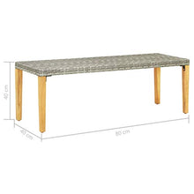 Kshzmoto Panca da Giardino 80 cm Poly Rattan Panca Parco Panca Fianchi mobili da Giardino Panca Panca Parco panchina Giardino Balcone Grigio