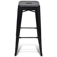 Autoshoppingcenter Set di 2 Sedie da Bar Seggiolone Sgabello da Bar Quadrato Nero