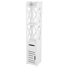 Mobile Bagno Colonna, Armadietto Bagno a Colonna da Terra, Mobile Alto da Bagno Colonna Bagno Bianco, Armadio per Bagno, Ingresso, Cucina e Soggiorno, 120 x 22 x 22,5 cm