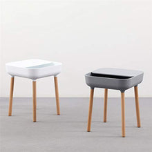 TRAND Lund - Comodino da salotto, colori alla moda, design scandinavo, ripiano e passacavi, in legno/plastica, 40 x 40 cm, colore: Bianco/Bianco
