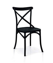 Fashion Commerce Set di 2 sedie Classiche con Schienale ad x in polipropolene Nero, Polipropilene, Set 2 unità