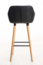 CLP Sgabello Bar Grant In Similpelle Sfoderabile I Sedia Alta Cucina Telaio In Legno Di Faggio I Sgabello Bancone, Colore:nero