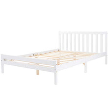 Struttura per letto matrimoniale in legno massiccio da 135 x 190 cm, per camera da letto, per adulti, bambini, ragazzi, 135 x 190 cm, colore: bianco