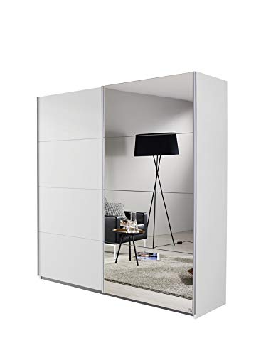 Rauch Möbel Subito Armadio a 2 Ante con 2 Ripiani e 2 aste Appendiabiti, Legno, Bianco, 181 x 197 x 61 cm
