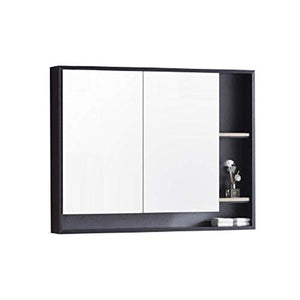 Armadietto Bagno Specchio Mobiletto Pensile Bagno, Armadio Organizzato in Lega di Alluminio Armadietti Parete Salvaspazio Contenitore con Ripiani,90cm