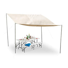 Relaxdays, Tenda da Sole Rettangolare con aste, Corde, picchetti, Impermeabile, Resistente ai Raggi UV, in Poliestere, 3 x 4 m, Beige