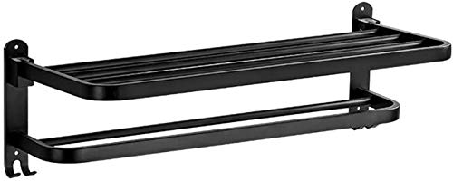Y DWAYNE Portasciugamani Nero Portasciugamani in Acciaio Inossidabile Senza punzonatura per mensola del Bagno Appendiabiti Pieghevole a Parete Appendiabiti Accessori Hardware, S