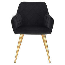 EUGAD Poltroncina per Soggiorno Sedia da Sala Pranzo con Braccioli Poltrona Moderna in Velluto per Cameretta Cucina Gambe in Metallo Nero 0626BY-1