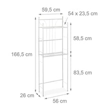 Relaxdays Scaffale Sopra Lavatrice Bianco con 2 Ripiani, Mobile Rialzato, Scaffale per Lavatrice,166,5x59,5x26 cm,bianco