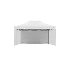 GrecoShop Teli/Parete/Copertura Laterale per Gazebo Pieghevole Impermeabile 3x4,5m Bianco - MOD. Loop