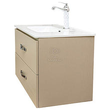 Shop Chic Mobile Bagno Parakit Finitura Legno Beige con Maniglie Cromo lavabo Rettangolare