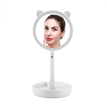 Rosilesi Specchio per Il Trucco - Specchio cosmetico bifacciale Rotondo Illuminato a LED con Illuminazione a LED Pieghevole