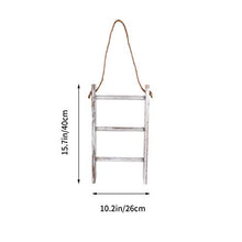 DOITOOL 3 Livelli Asciugamano Scala Multifunzionale Antico Retro Asciugamano Trapunta Fazzoletto Appeso Scaffale Scaffale Piccolo Ripostiglio Bianco Lavato Scala Stand per La Casa Bagno