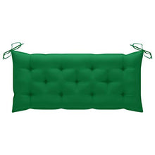 vidaXL - Altalena in legno di teak, con cuscino, altalena da giardino, terrazzo, esterno, 120 cm, colore: verde
