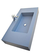 Yellowshop - Lavabo Sospeso In Marmoresina Grigio Bugnato Top Integrato Pietra Arredo Bagno (Cm 100 x 50)