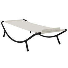 vidaXL Lettino da Giardino Crema 200x90 cm in Acciaio