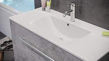 Set di mobili da bagno Firenze 100 (4 parti/B) grigio cemento e specchio a LED