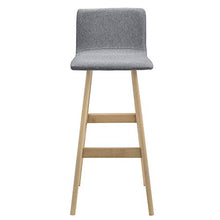 [en.casa] Sgabello da Bar Triglav Set di 2 Pezzi Altezza Sedile 75 cm Tessuto Imbottito Gambe in Legno di Faggio Grigio