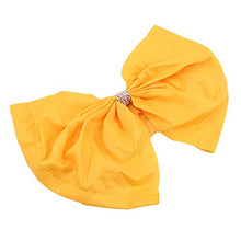 MOONRING 10PCS Chair Back Bos Ribbon, Bowknot Elastic Chair Bands Decorazioni per la cena di nozze,Giallo
