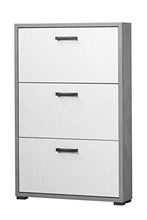4246OLM Scarpiera Montata 3 Ante a ribalta Spessore 25mm Scocca Finitura Ossido Ante finitura bianco cemento 75,3L x 115,7H x 18P