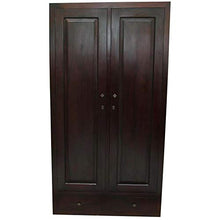 Etnicart - Armadio etnico legno massello scuro-100x190x60-LEGNO MASSELLO