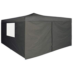 Festnight Gazebo da Giardino Gazebo Pieghevole con 4 Pareti Gazebo 5x5 m Tende Gazebo Chiuso Impermeabile Tendone da Esterno Bianco/Antracite
