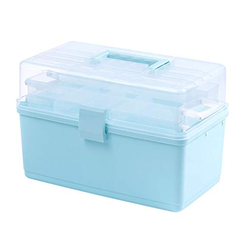 Scatola per Medicinali Medicina Storage Box, grande capacità Kit di primo soccorso, Double-Layer Storage Box, multi-funzione, Household Goods bagagli, Blu Contenitore per Medicinali ( Color : A )