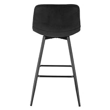 WOLTU BH252sz-4 Set di 4 Sgabelli da Bar con Schienale Poggiapiedi Sedia da Cucina in Velluto Nero