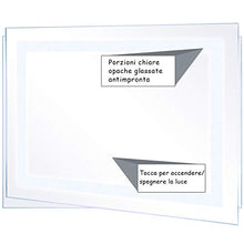 COSTWAY Specchio da Bagno con Illuminazione a LED a Parete con Interruttore Tattile Intelligente, Dimensioni:70 x 50 x 5,5 cm