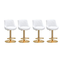 ZWJLIZI 4PCS sgabelli da Bar, Regolabile Ascensore Girevole a Gas, Flanella Comodo Schienale Alto in Ferro battuto for la Prima Colazione, for Counter/Cucina/Bar/Casa (Color : A)