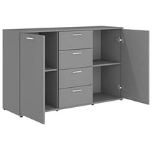Lasamot Credenza Mobile Laterale Armadio da Cucina Costumista Mobilia Armadio Multiuso Mobiletto del Bagno Truciolare Grigio 120 × 35,5 × 75 cm