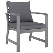 FAMIROSA Set Divani da Giardino 5 pz con Cuscini in Legno Acacia Grigio-7785