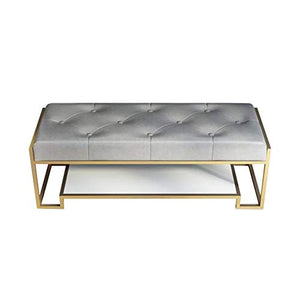 LXESWM Panca Ottomana Ottomano Bench Pelle Poggiapiedi Faux Nordic Semplice Ferro Battuto Scarpe Banco Soggiorno Bedroom End Sgabello (Colore : B, Size : M)