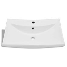 tiauant Lavabo in Ceramica Rettangolare con Troppo Pieno. Materiale: Ceramica. Lavabo