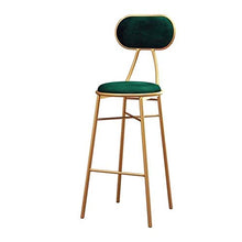 LWW Sgabelli, oro in ferro battuto in stile nordico trucco Sgabello Sgabelli, tessuto caffetteria Possibilità sedia alta Sgabello Tempo libero High Chair Decoration Sgabello,verde,SeatHeight45cm