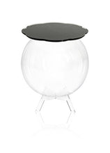 Iplex Design Bollino Tavolino/Comodino Contenitore, Plexiglass/PMMA, Nero/Trasparente