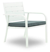 Set Salotto da Giardino Divano 2 Poltrone e Tavolino in Acciaio Rigel Bianco