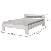 Stella Trading Vega-Elegante futon 140 x 200 cm – Comoda Camera da Letto Matrimoniale, Effetto, Colore, Rovere, Bianco/Cemento, 145 x 61 x 204 cm