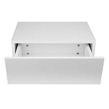 Mensola da Parete con Cassetto Bianco per Case, Comodino da a Parete Moderno con Mensola da Comodino con Cassetti Mobili per la Casa Bianco