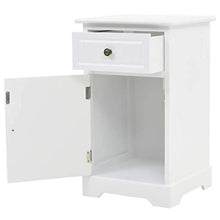 Comodino da Camera da Letto Moderno,con 1 cassetto e 1 Ampio armadietto,Mobile Porta Telefono,Armadietto, Cassettiera,35 x 32 x 59 cm,Bianco（Non necessita di Montaggio）