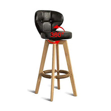 Sgabello Sedie Bar Barstools Sedie da bar rotanti in legno for la casa, bancone da bar for caffè, sgabelli da pranzo for la colazione in ecopelle for il tempo libero con schienale Arredo bar Cucina