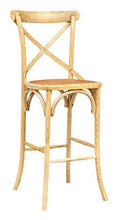 Biscottini Sgabello Bar in massello di Frassino e Seduta Rattan Finitura Naturale L 46 x PR 42 x H 118 cm