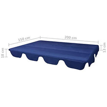 E E-NICES Baldacchino di Ricambio per Dondolo da Giardino Blu 226x186 cm