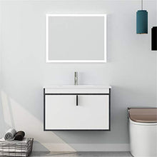 Set di Mobiletti Specchio e Lavabo Mobile da Bagno Intelligente Combinato Multi-Layer Cabinet per lavabo Senza Vernice in Legno Cabinet per Bagno Combinato (Color : White, Size : 47x81x40cm)